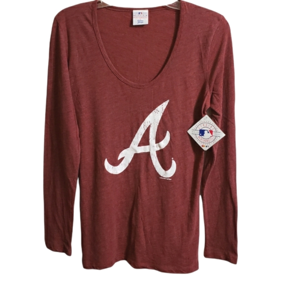 Atlanta Braves Genuine Merchandise Long Sleeved Tee Women's Size Small NWT